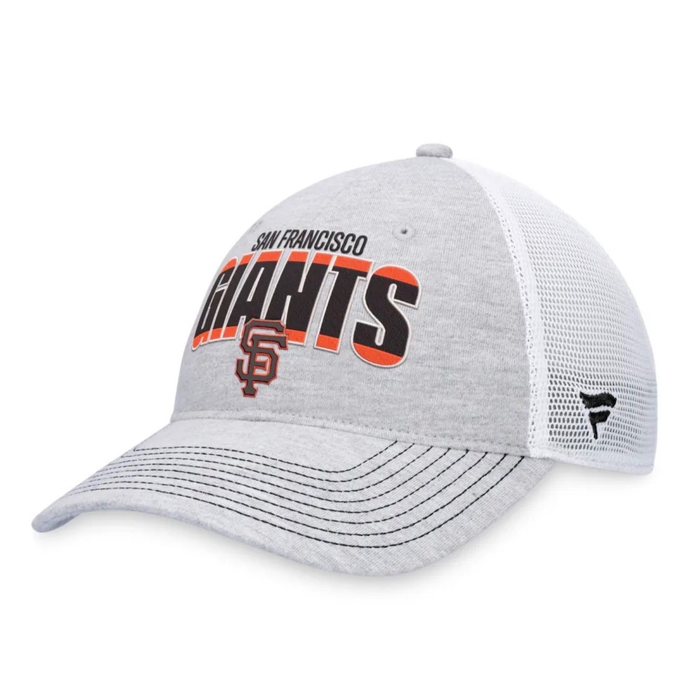 San Francisco Giants Fanatics Trucker Hat Gray White Mesh Snapback MLB Cap NEW